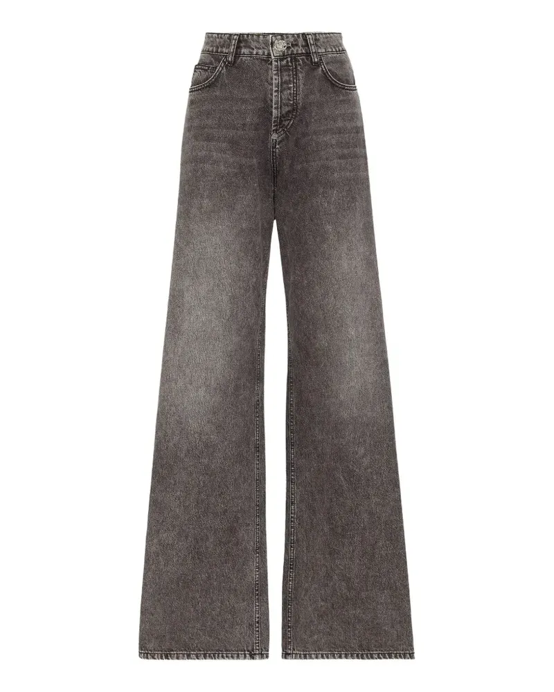 Philipp Plein Ausgeblichene Wide-Leg-Jeans - Grau Grau