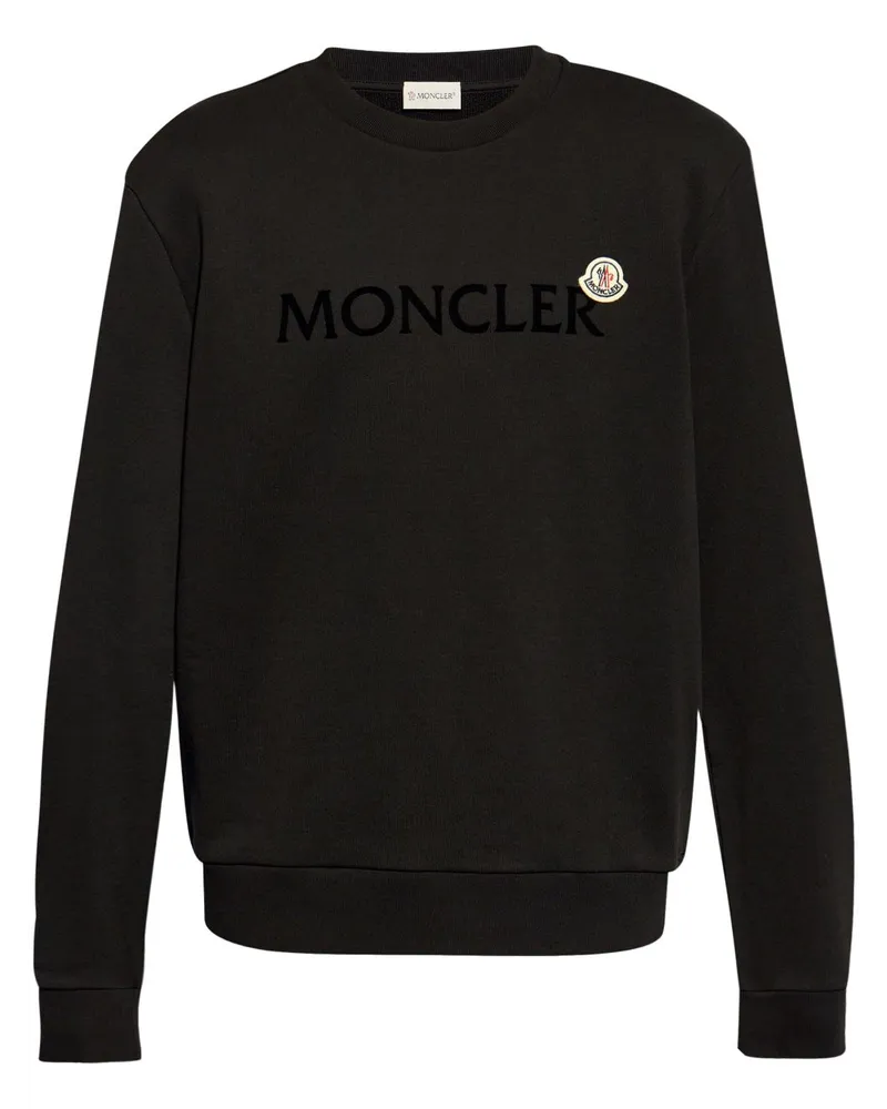 Moncler Sweatshirt mit Logo-Stickerei - Schwarz Schwarz