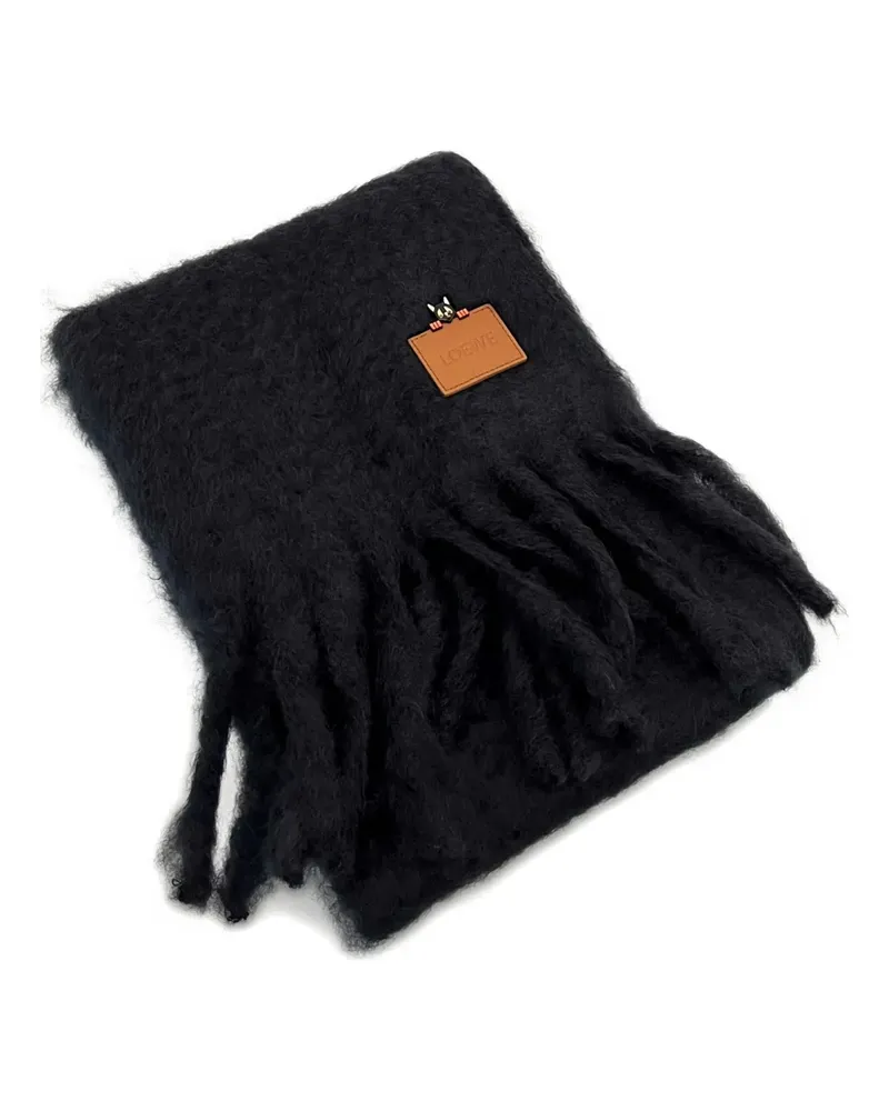 Loewe Schal mit Fransen - Schwarz Schwarz