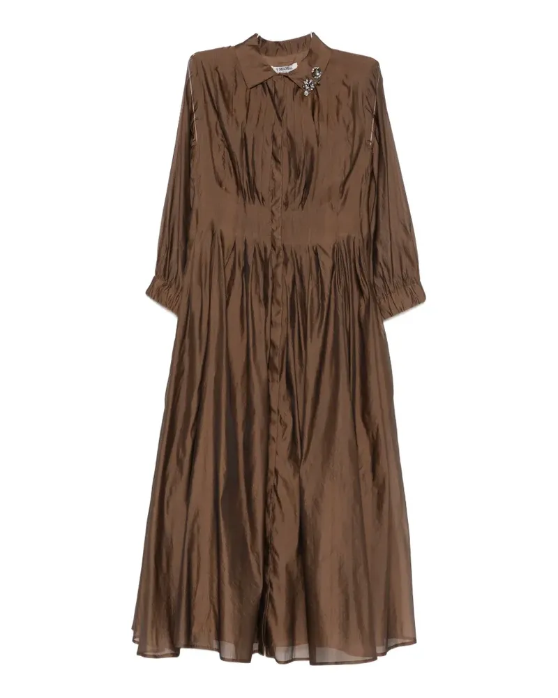 Max Mara crystal-embellished pleated midi dress - Braun Braun