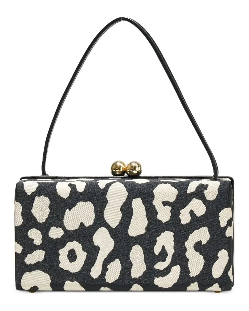 Carolina Herrera New York Mini Mimi Jacquard-Tasche mit Leopardenprint - Schwarz Schwarz