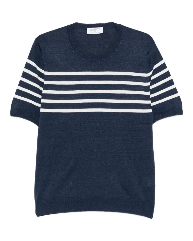 Gran Sasso striped short-sleeve sweater - Blau Blau