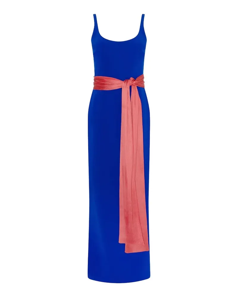 Roksanda Ilincic Aven maxi pleated-belt dress - Blau Blau