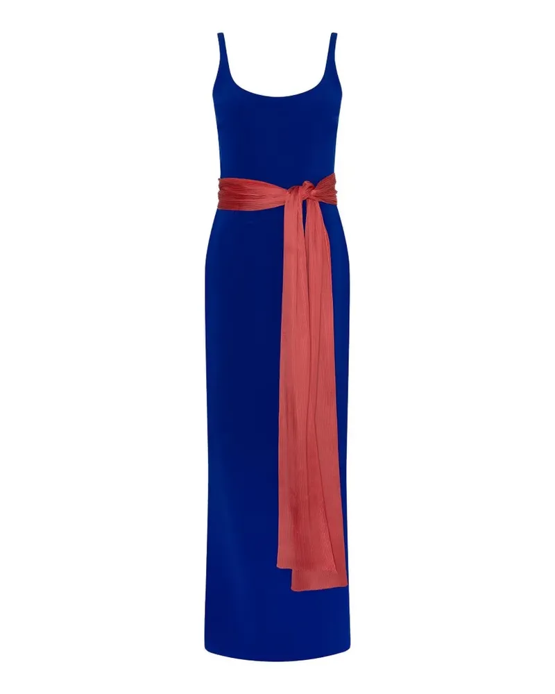 Roksanda Ilincic Aven maxi pleated-belt dress - Blau Blau