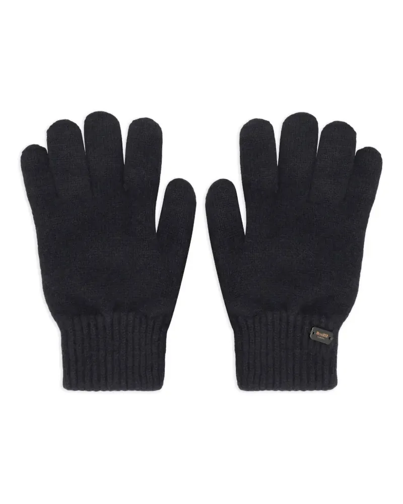 MOORER Handschuhe aus Kaschmir mit Palmeneinsatz - Blau Blau