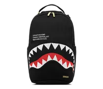 Rucksack mit Hai-Print - Schwarz