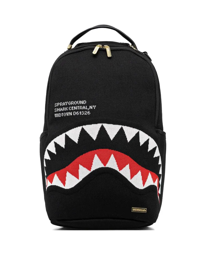 Sprayground Rucksack mit Hai-Print - Schwarz Schwarz