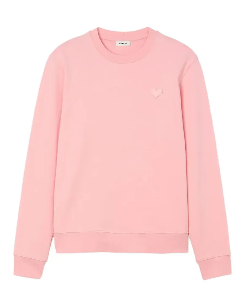 Sandro Sweatshirt mit Herzmotiv - Rosa Rosa