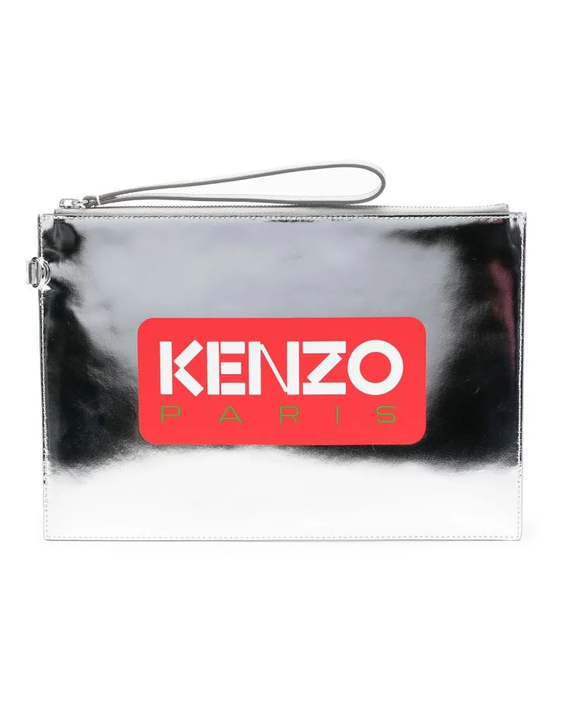 Kenzo Clutch im Metallic-Look - Silber Silber