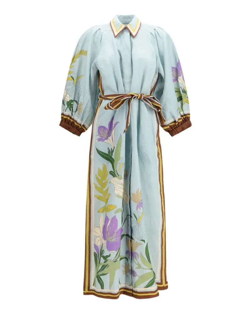 ALEMAIS Midikleid mit Blumen-Print - Blau Blau