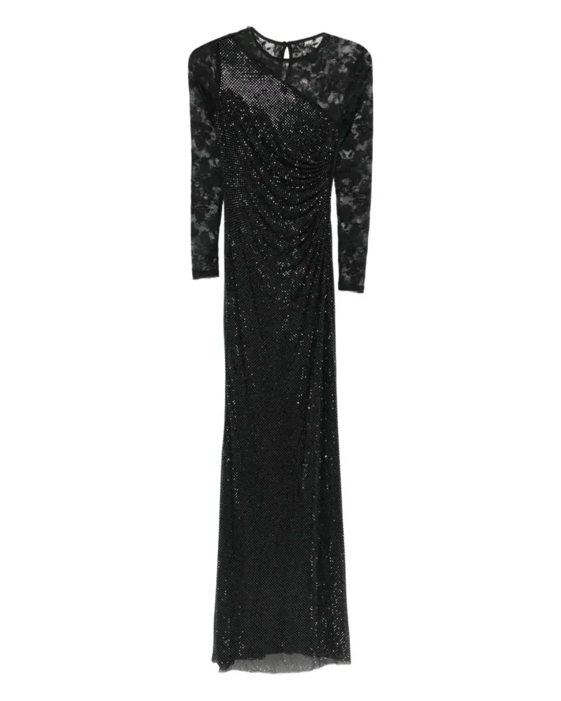 Self-Portrait Kleid mit Strass - Schwarz Schwarz