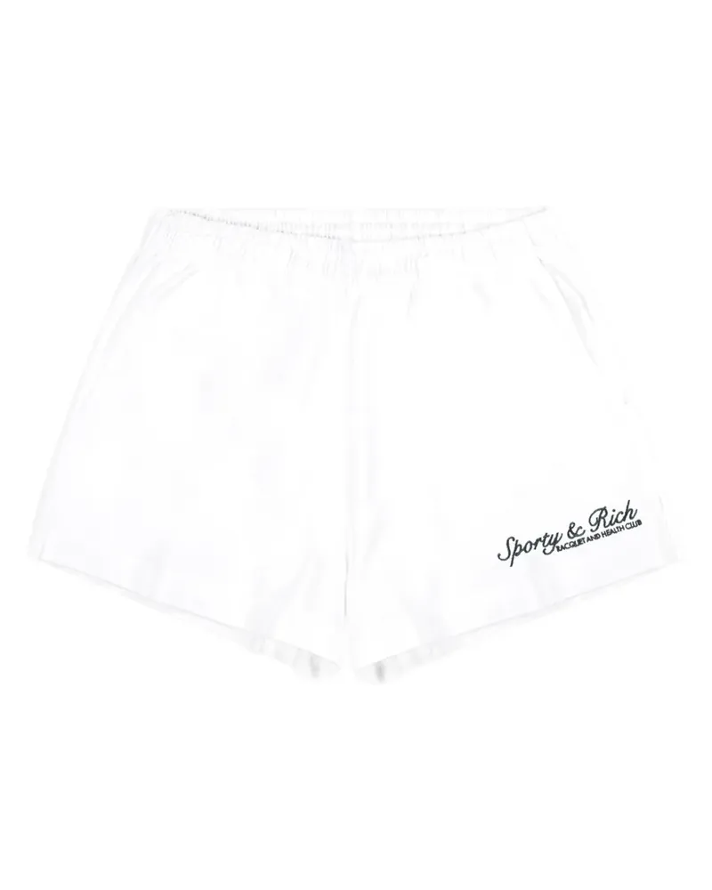 SPORTY & RICH embroidery-logo elasticated shorts - Weiß Weiß
