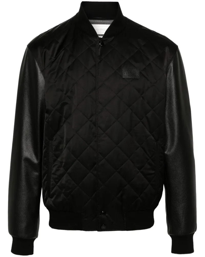 Alexander McQueen Bomberjacke mit Logo-Stickerei Schwarz