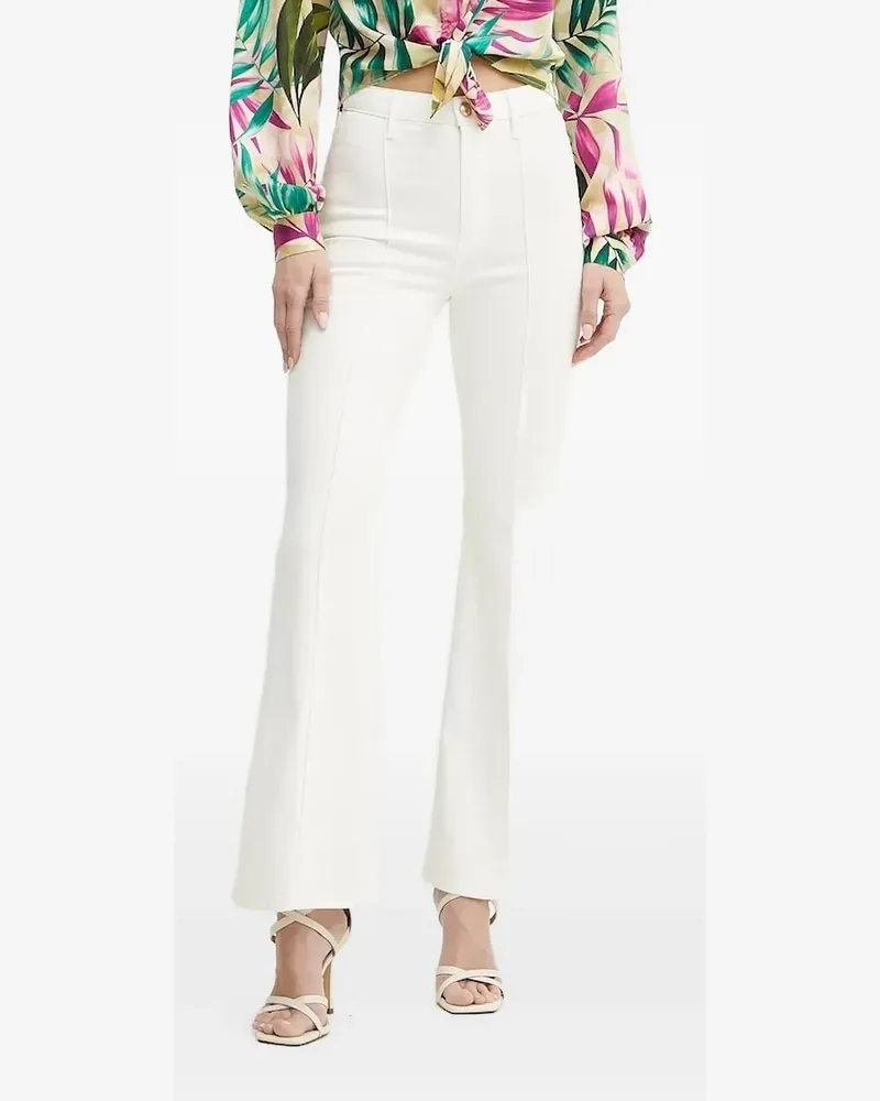 Guess Ausgestellte High-Waist-Jeans - Weiß Weiß