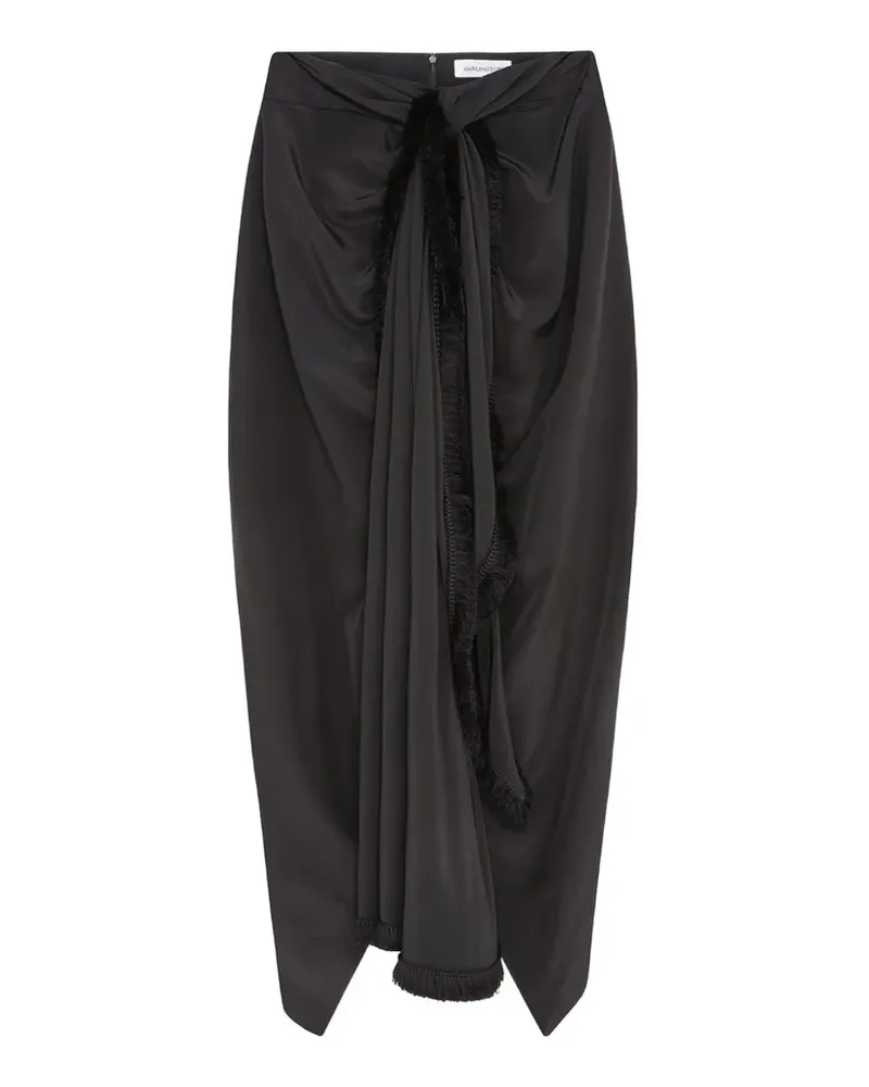 16ARLINGTON Tanaro Midirock mit Fransen - Schwarz Schwarz