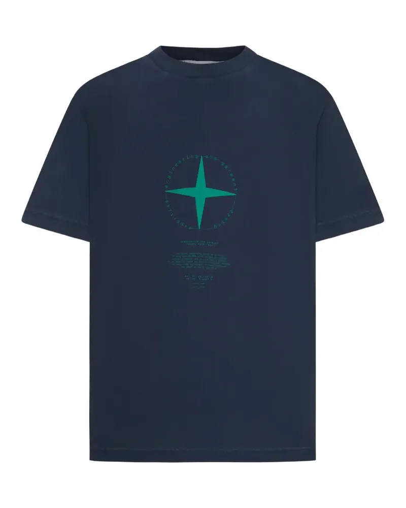Stone Island T-Shirt mit grafischem Print - Blau Blau