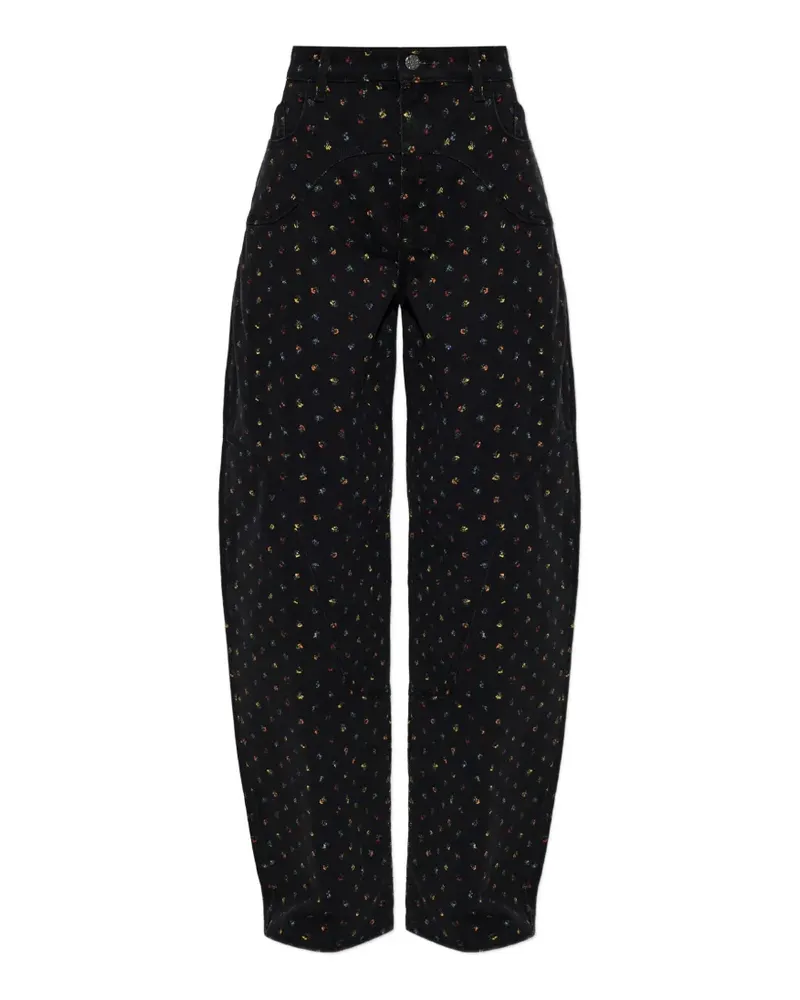 Baum und Pferdgarten Napolen Jeans mit Blumenprint - Schwarz Schwarz