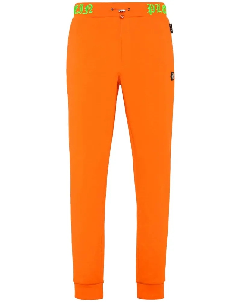 Philipp Plein Skull and Bones Jogginghose mit Logo-Bund - Orange Orange
