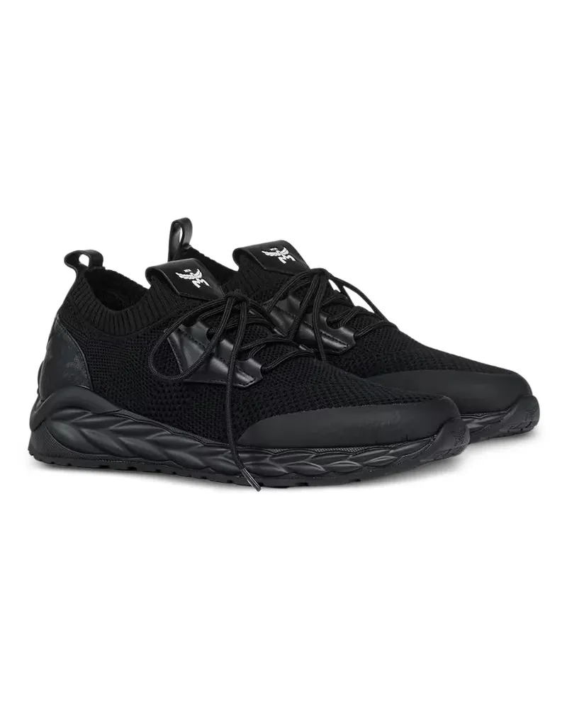 MCM Gestrickte Sneakers mit Logo-Patch - Schwarz Schwarz