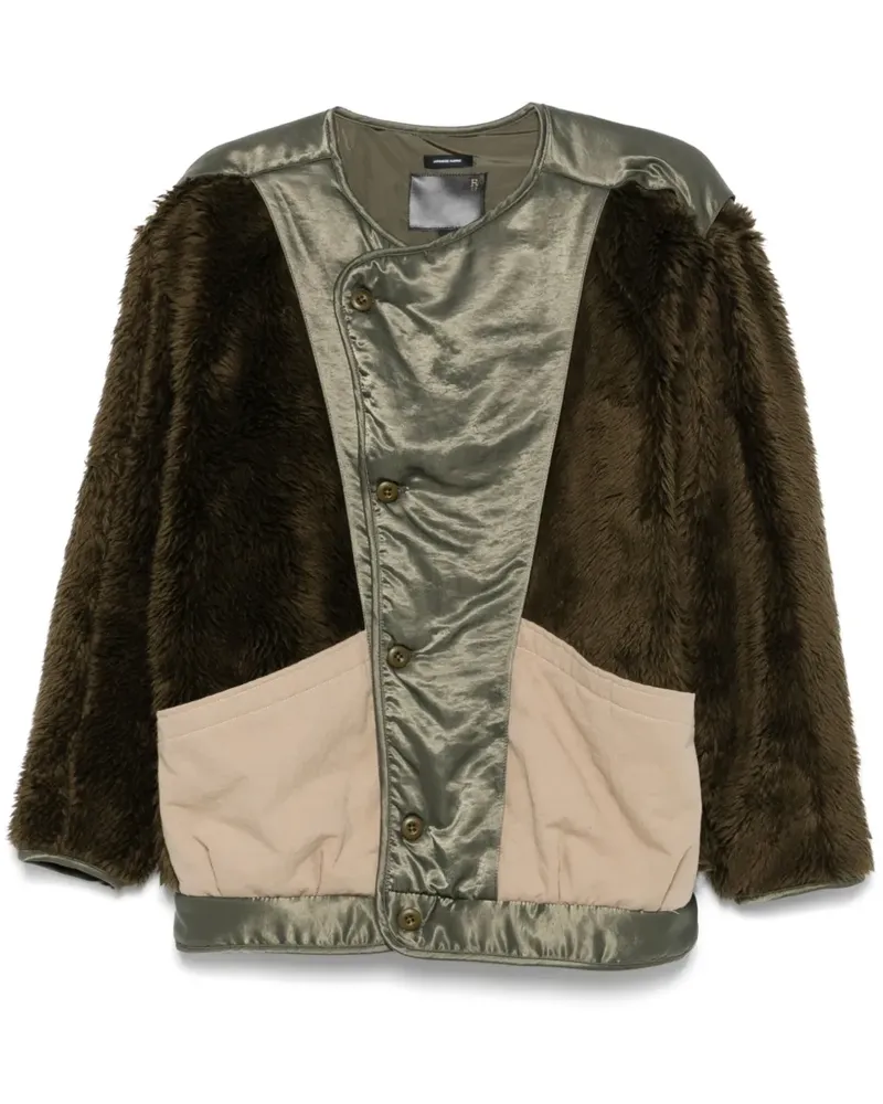 R13 Jacke aus Faux Fur - Grün Grün