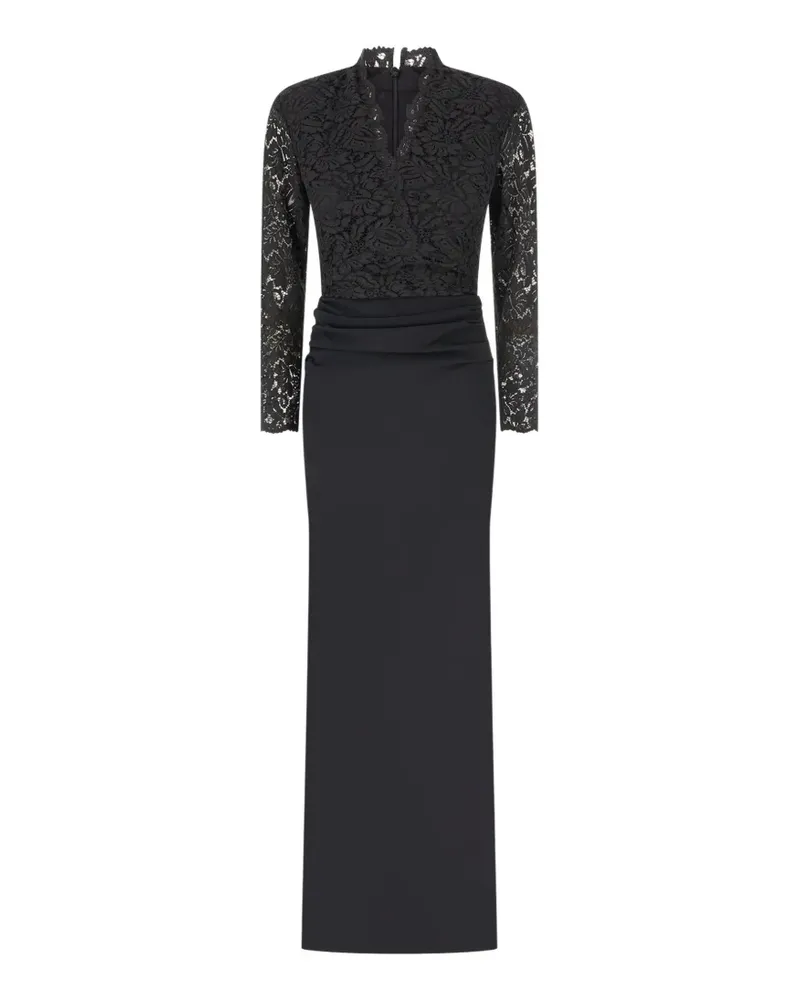 Chiara Boni lace-panelled ruched maxi dress - Schwarz Schwarz