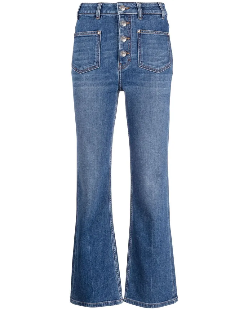 Maje Schlagjeans mit hohem Bund - Blau Blau