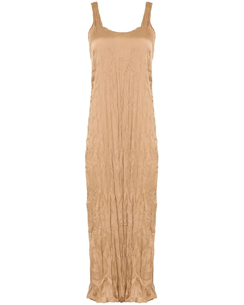 Osklen Satinkleid in Knitteroptik - Nude Nude
