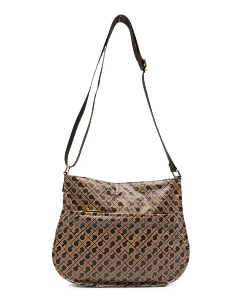 Gherardini small monogram-print shoulder bag - Braun Braun