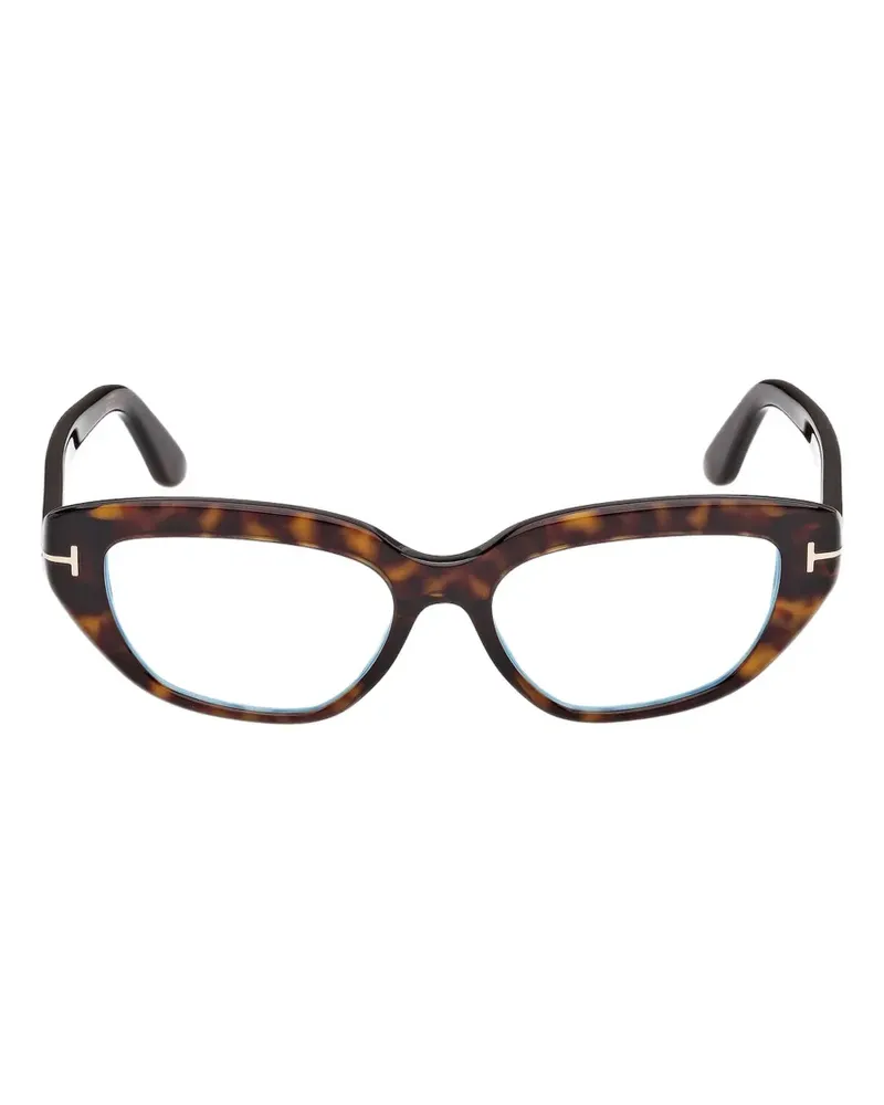 Tom Ford Cat-Eye-Brille in Schildpattoptik - Braun Braun