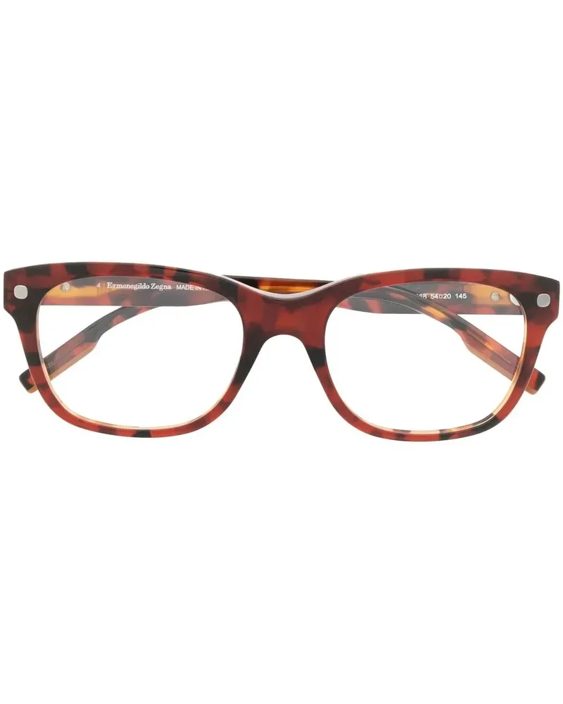 Ermenegildo Zegna Eckige Brille in Schildpattoptik - Braun Braun