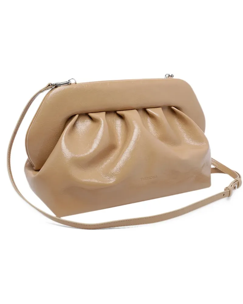 THEMOIRÈ Bios ruched clutch bag - Nude Nude