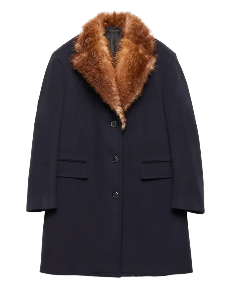 Prada Mantel mit Shearling-Kragen - Blau Blau