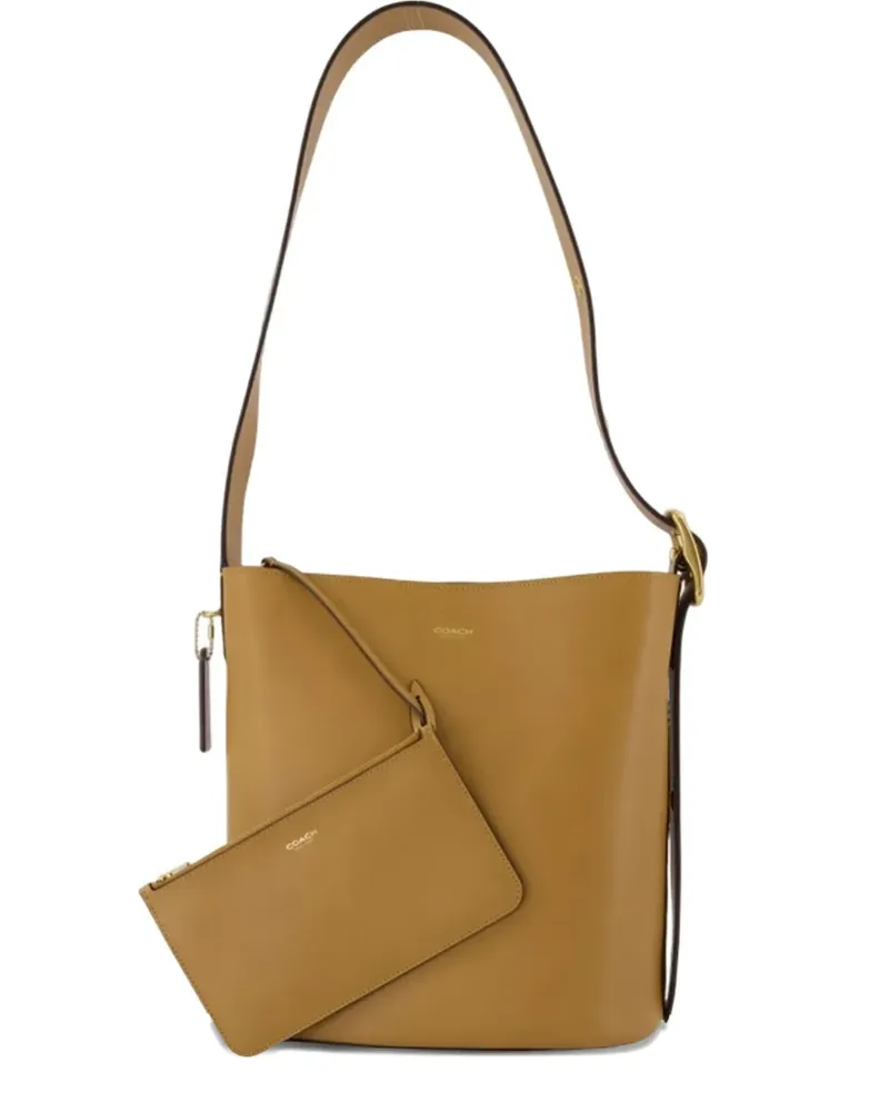 Coach Bleecker Schultertasche aus strukturiertem Leder - Braun Braun