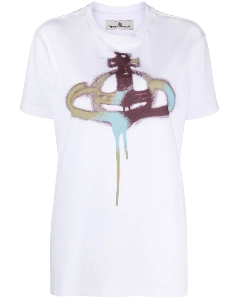 Vivienne Westwood T-Shirt mit Spray-Print Weiß