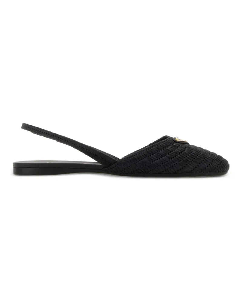 Prada woven slingback ballet flats - Schwarz Schwarz