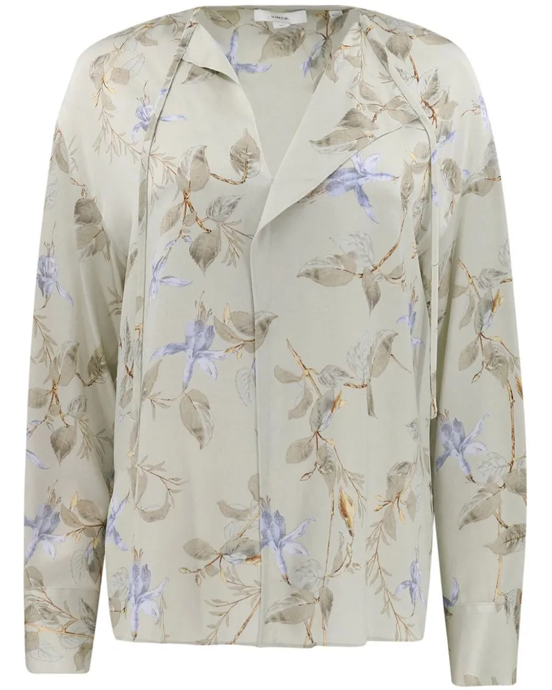Vince Bellflower Seidenbluse - Grün Grün