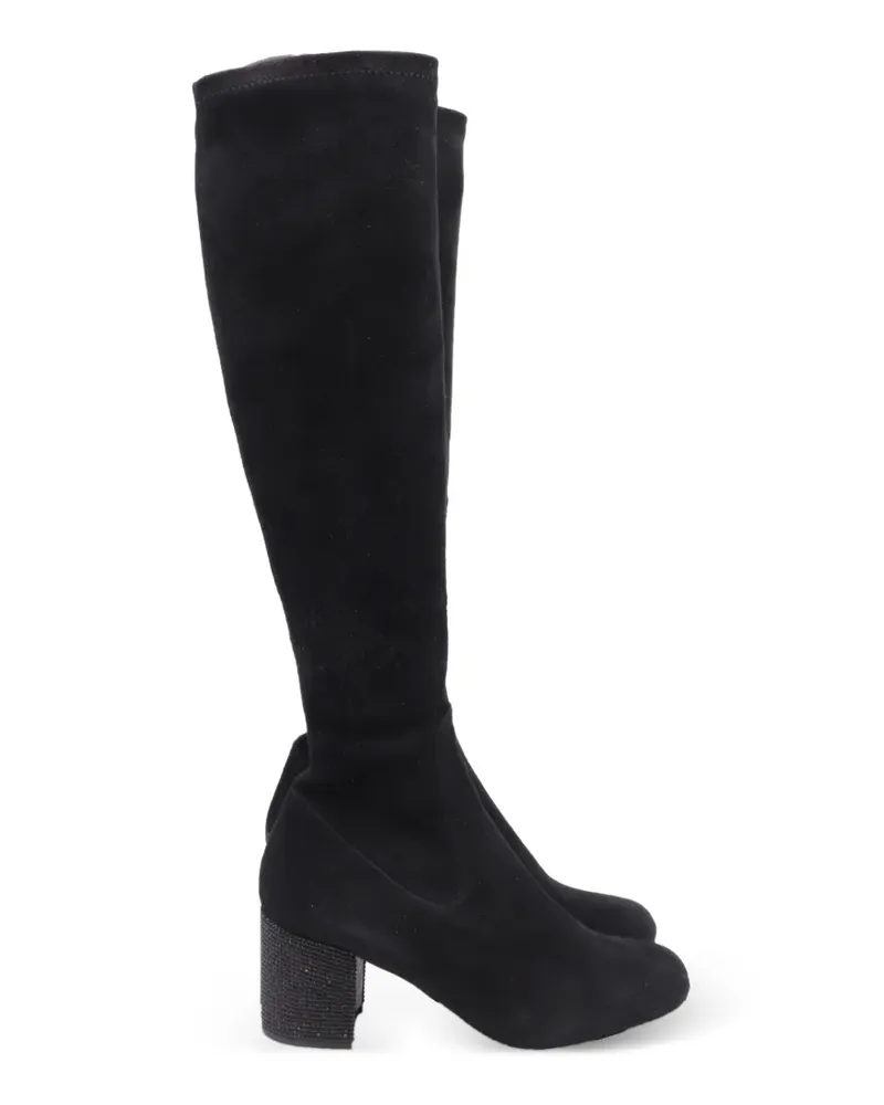 René Caovilla knee-high suede boots - Schwarz Schwarz