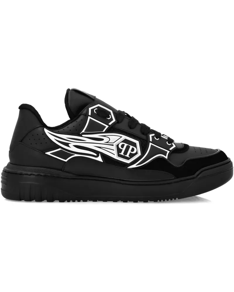 Philipp Plein Strass Hexagon Sneakers Schwarz