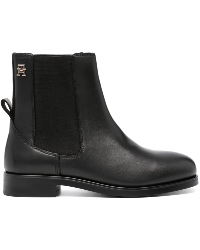 Tommy Hilfiger Stiefeletten mit Logo-Schild - Schwarz Schwarz