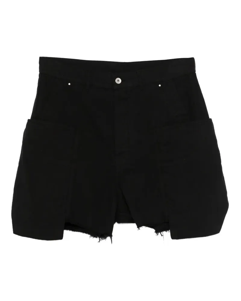 DRKSHDW by Rick Owens Ausgefranste Shorts mit Tasche - Schwarz Schwarz