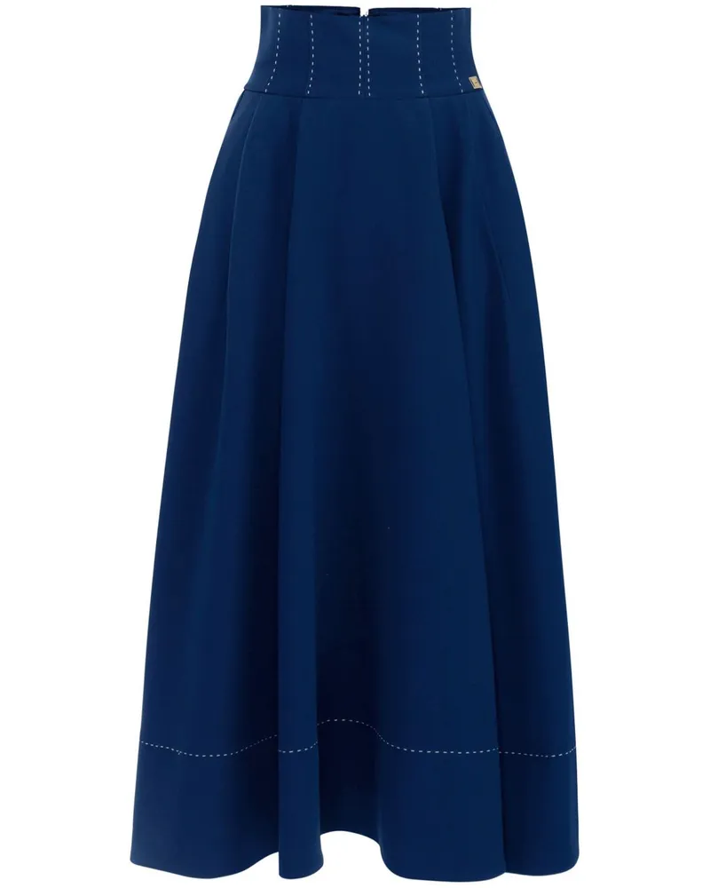 Elisabetta Franchi Ausgestellter Krepprock - Blau Blau