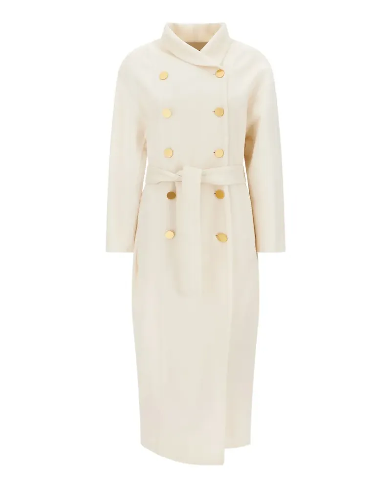 Alberta Ferretti Doppelreihiger Mantel mit Gürtel - Nude Nude