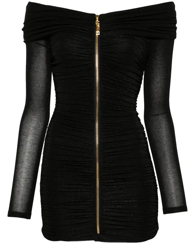 Elisabetta Franchi Minikleid aus Lurex - Schwarz Schwarz