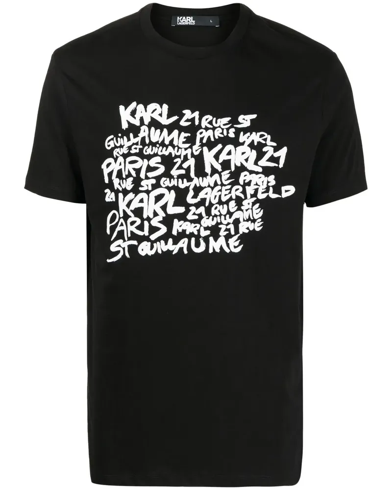 Karl Lagerfeld T-Shirt mit Logo-Print - Schwarz Schwarz