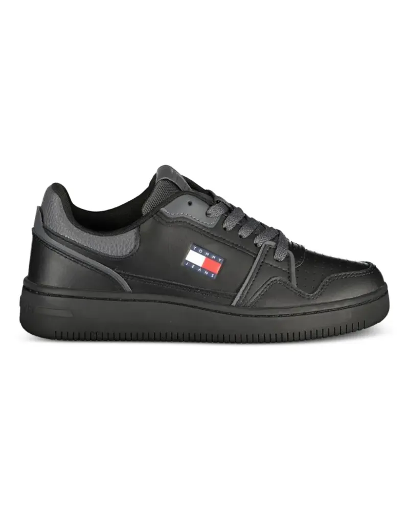 Tommy Hilfiger Heritage logo-badge leather sneakers - Schwarz Schwarz