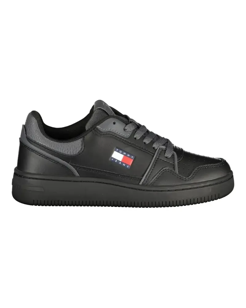 Tommy Hilfiger Heritage logo-badge leather sneakers - Schwarz Schwarz