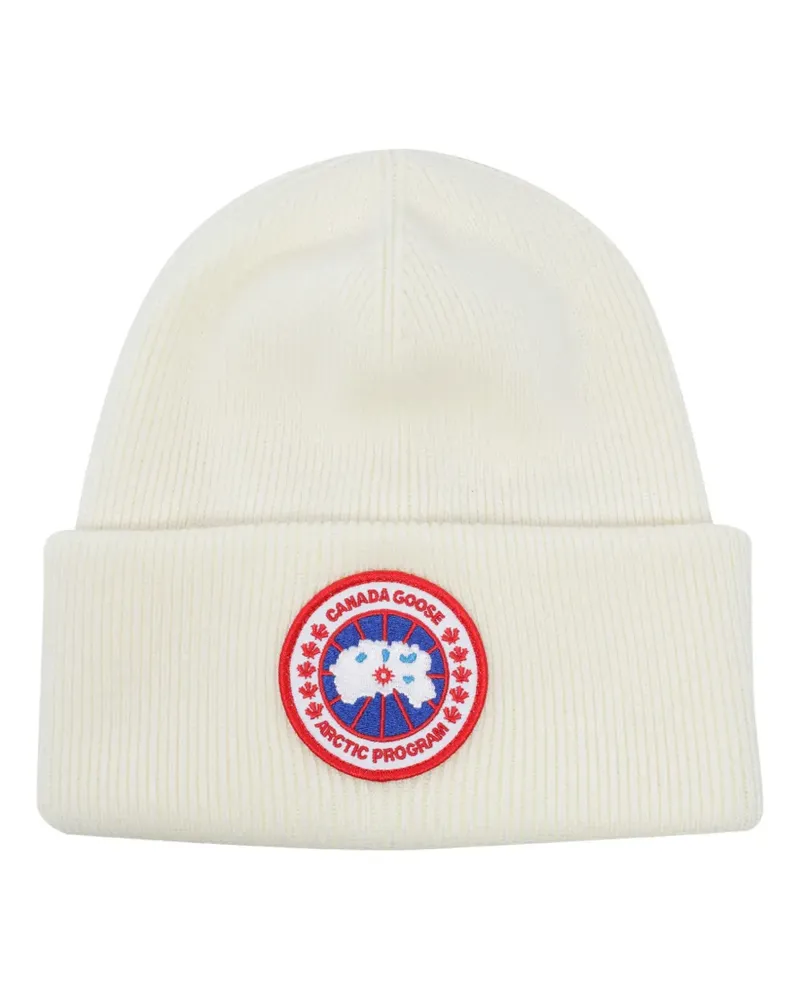 Canada Goose Arctic Toque Beanie mit Logo-Patch - Weiß Weiß