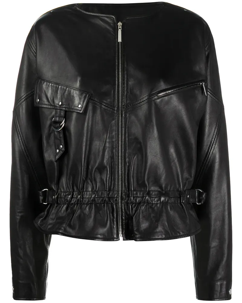Alberta Ferretti Oversized-Jacke mit Reißverschluss - Schwarz Schwarz