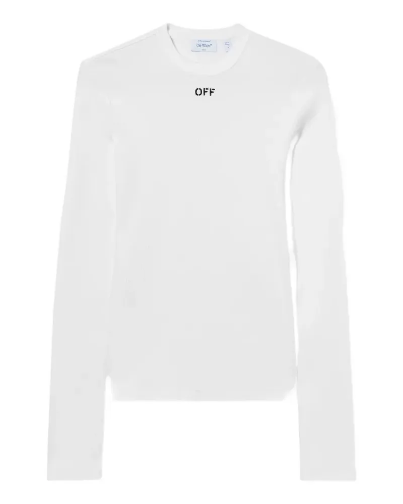 OFF-WHITE long-sleeve rib top - Weiß Weiß