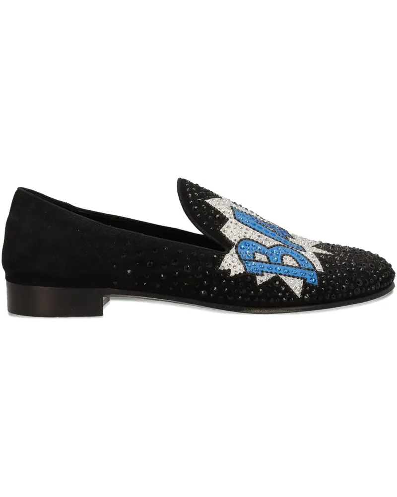 Giuseppe Zanotti rhinestone-embellishment loafers - Schwarz Schwarz